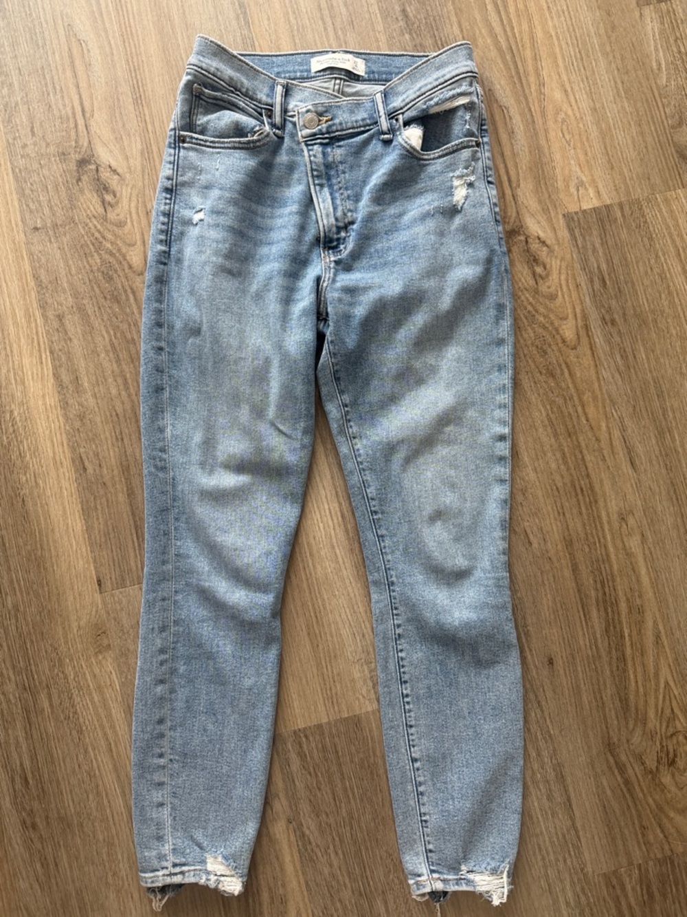 Abercrombie & Fitch Light Blue Distressed Jeans